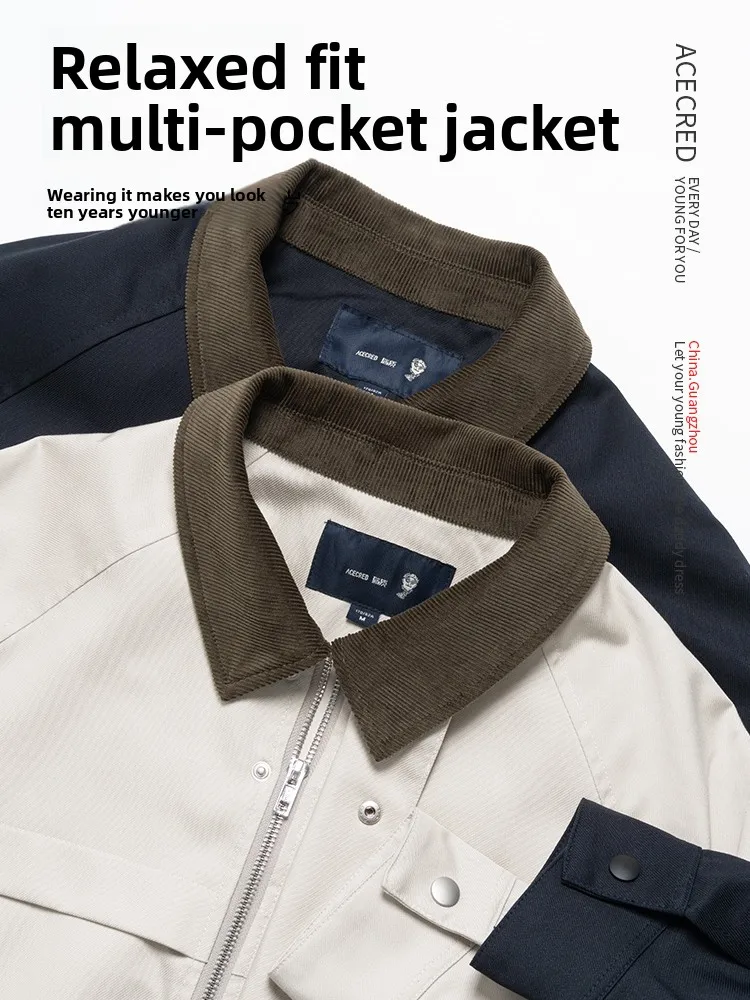 

Свободная весенняя куртка для мужчин среднего и старшего возраста, повседневная городская одежда в стиле кэжуал, с длинными рукавами, на молнии