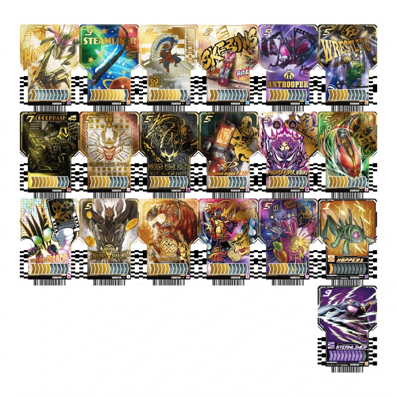 仮面ライダーゴッハーカスタム PVC カードセットドライバーマルチデザインコレクションプラスチックカード漫画アニメ子供のおもちゃギフト