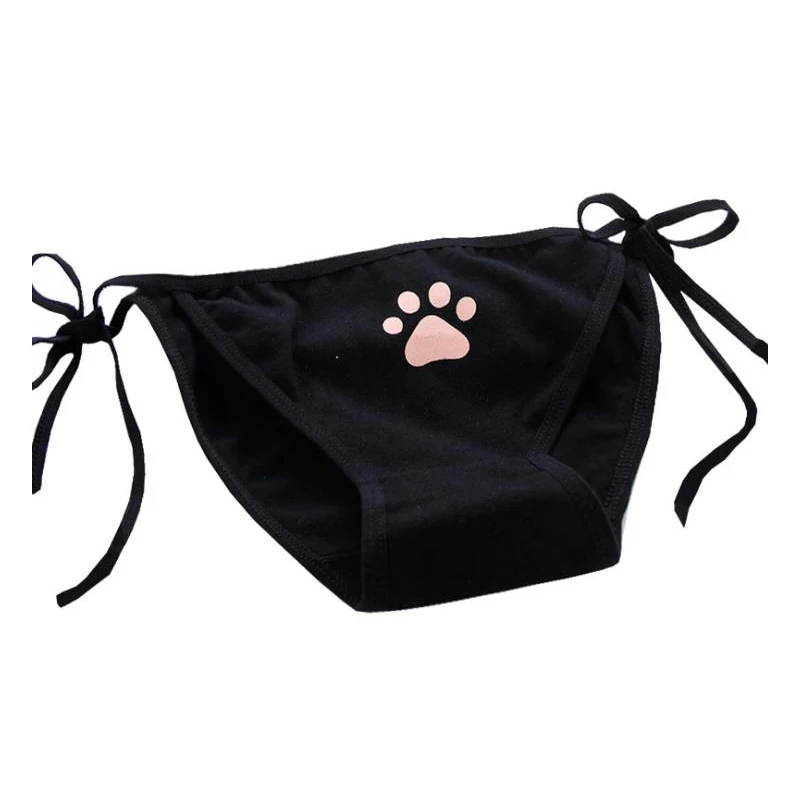 Sexy Cat Paw Women Panties Cute Sweet Cat Claw Bandages Briefs Girls Low Waist Cotton Underpants Cosplay Kawaii Panty Underwear