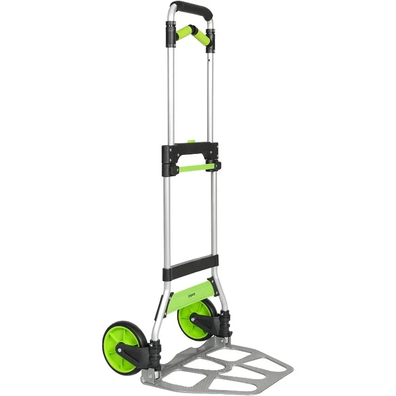 Folding Hand Truck and Dolly,309 lb Capacity Aluminum Portable Cart with Telescoping Handle