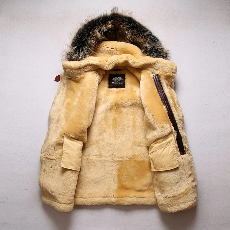 Winter High Quality Thicken B7 Bomber Sheepskin Jacket Shearling Pilot Wool Original Ecological Fur Genuine Leather Coats