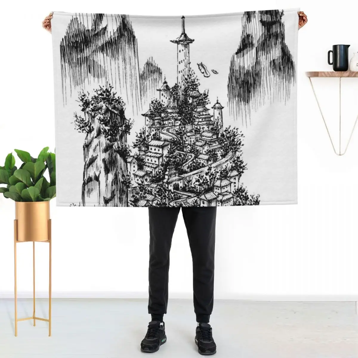 

Avatar Air Temples Mountain Design Throw Blanket Warm Flannel Blanket for Couch Chair Bedroom