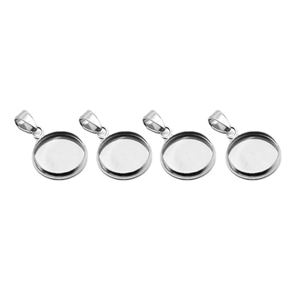 

20Pcs Stainless Steel Round Pendant Trays for DIY Jewelry Making Craft Base Accessories Kit Neck Chain Bracelet Earring Resin