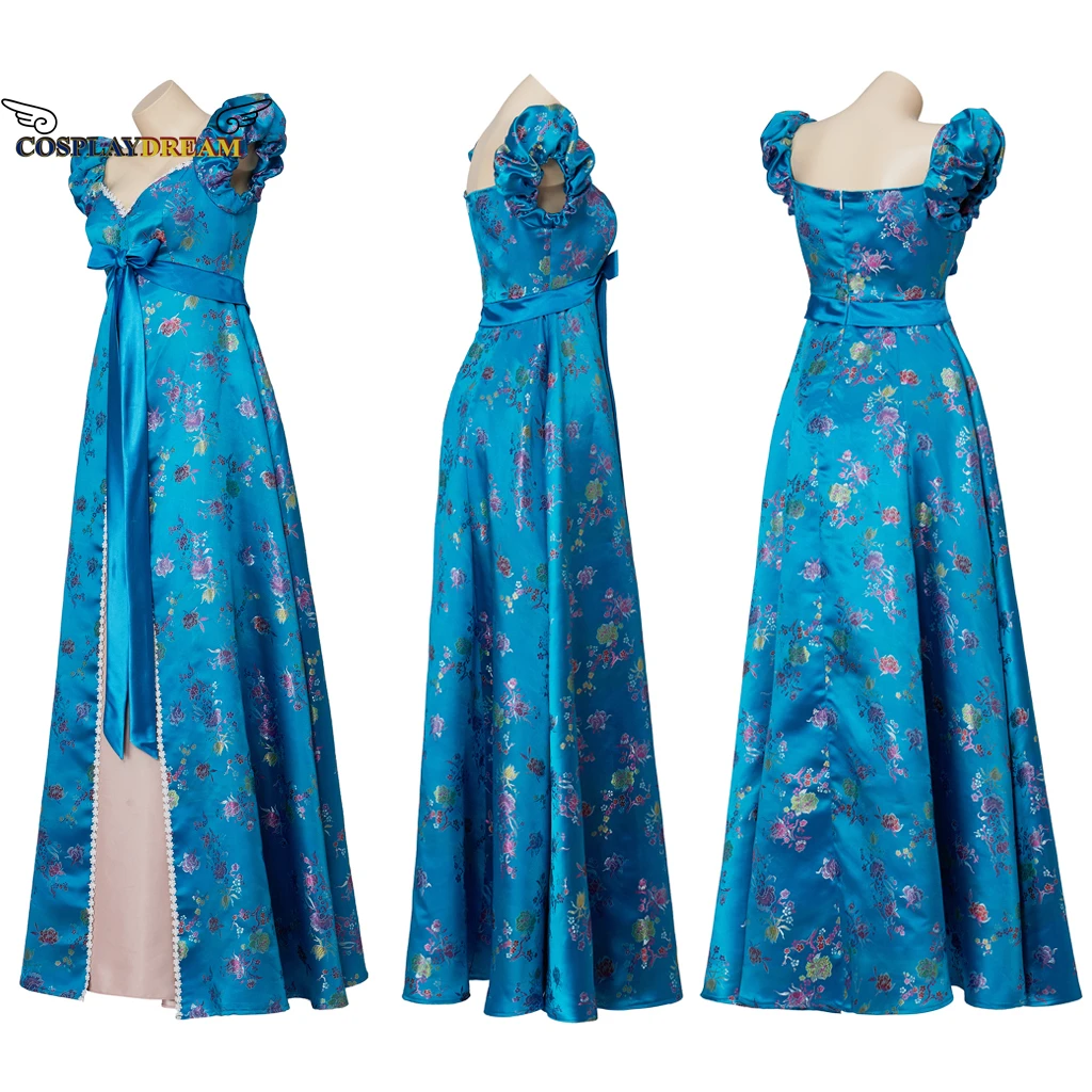 Giselle Cosplay Costume Dress Outfits Halloween Carnival Suit Dancing Ball Gown Party Blue Floral Dress New