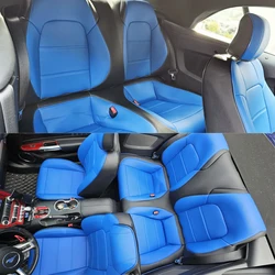 Custom Fit for 2015-2022 Mustang Car Seat Covers Full Set Artificial Leather Full Coverage for 2015-2022 Mustang Convertible