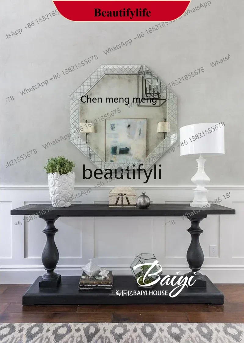 

D178 French entrance cabinet, retro American entry solid wood entrance table, ultra-thin sofa, wall cabinet