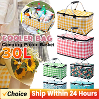 30L Portable Cooler Bag Folding Insulation Picnic Ice Food Thermal Camping Bag Drink Carrier Insulated Bags Food Delivery Bag