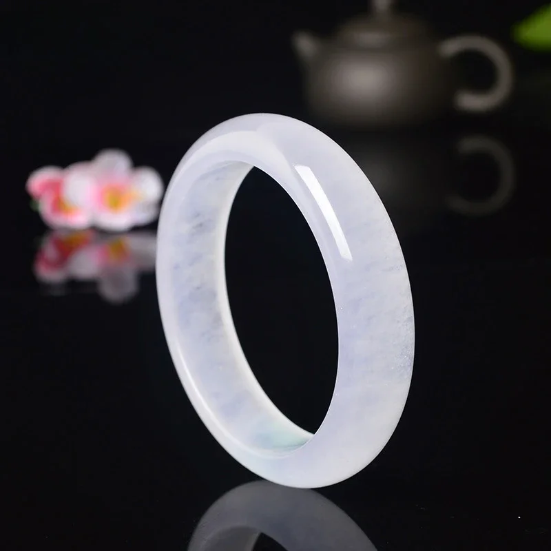 

Bangles High Ice Water Foam Jade Quartzite Jade Bracelet Ice Transparent White Moonlight Jadeite Peace Fashion Jewelry