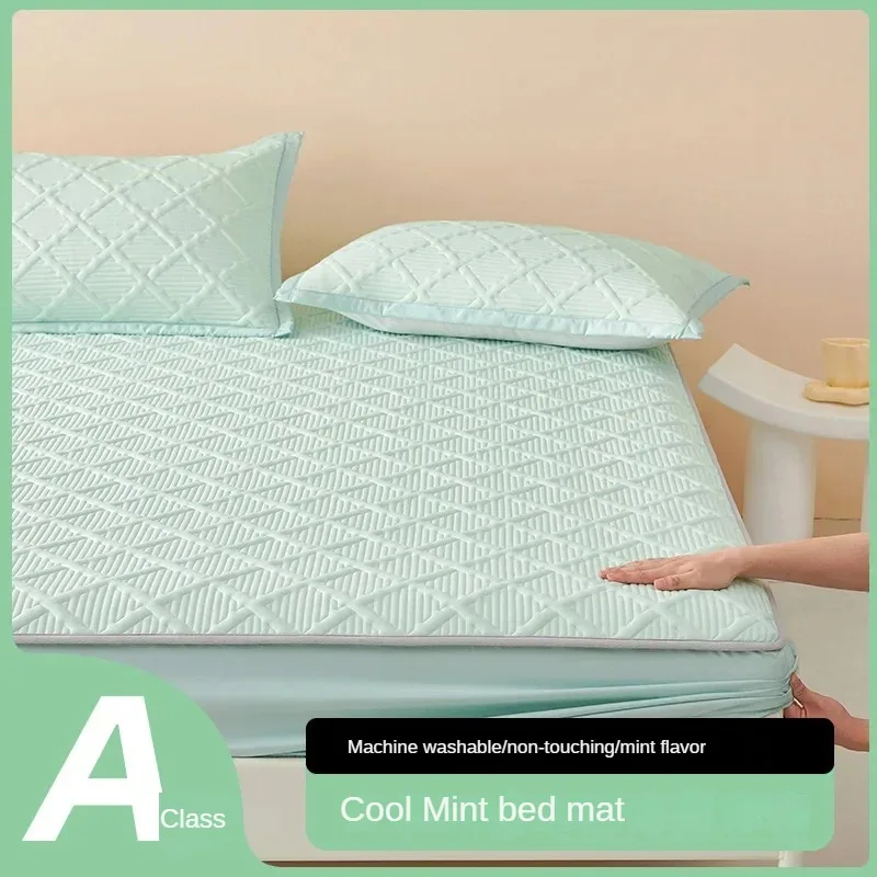 

New Style Cool Silk Summer Mat Bed Mat Three-Piece Set Summer Cooling Good Things Comfortable Bare Sleeping