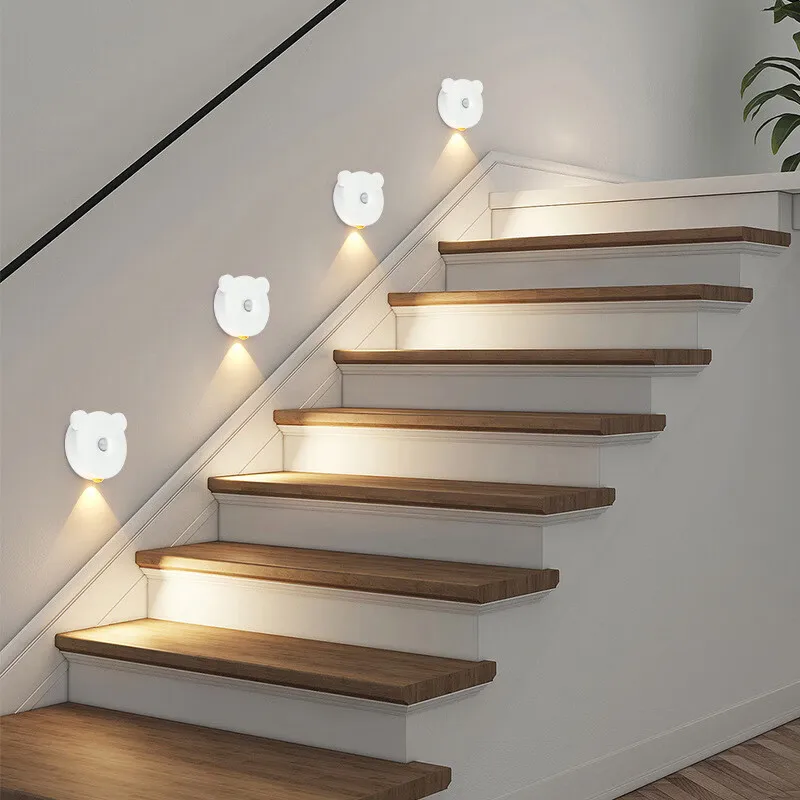 

Bedroom, bedside, stairs, dormitory, battery on, night light dimmable, human body induction charging nightlight.