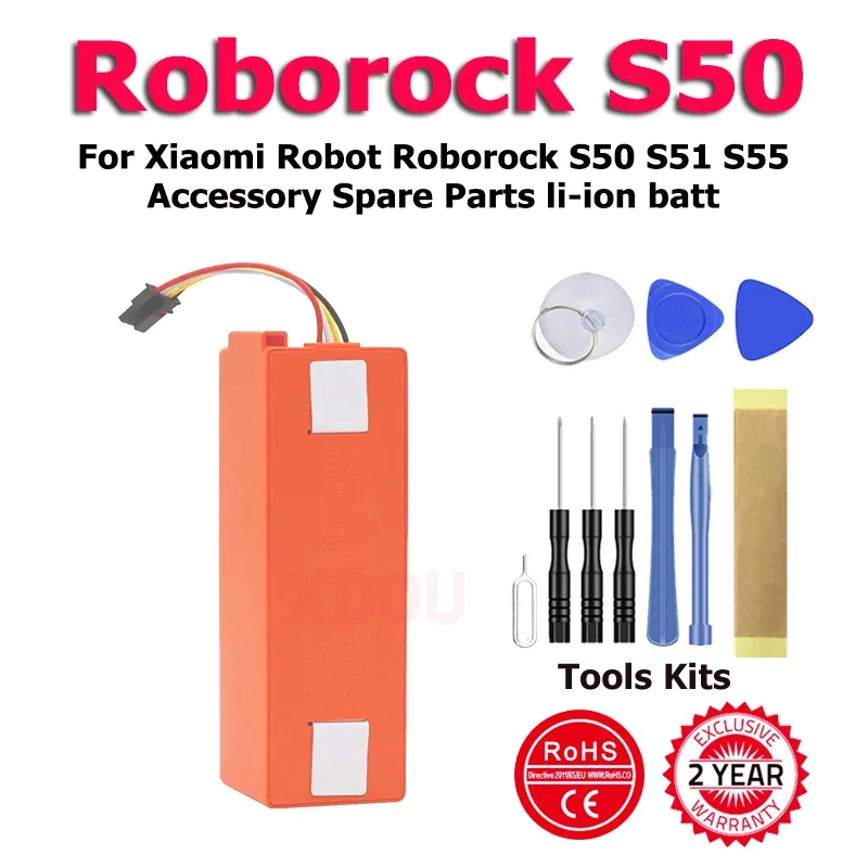 

Сменный аккумулятор XDOU для робота-пылесоса Xiaomi Roborock S50 S51 S55, 14,4 В, литий-ионный аккумулятор