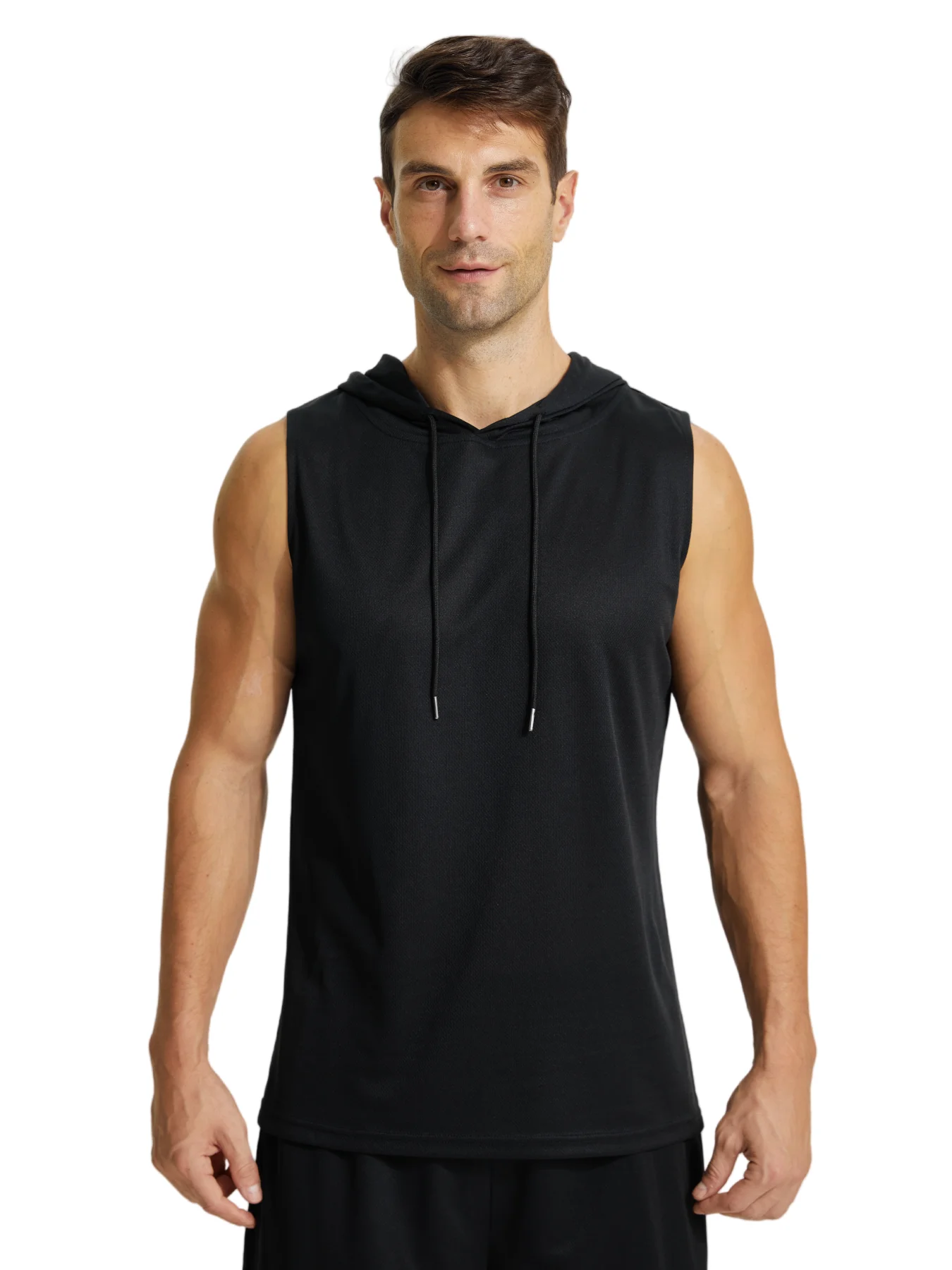 Plain Fitness Hooded Tank Top Mens Summer Solid Muslce Shirt Hoodies Cotton Blank Bodybuilding Sleeveless Vest Workout Singlets