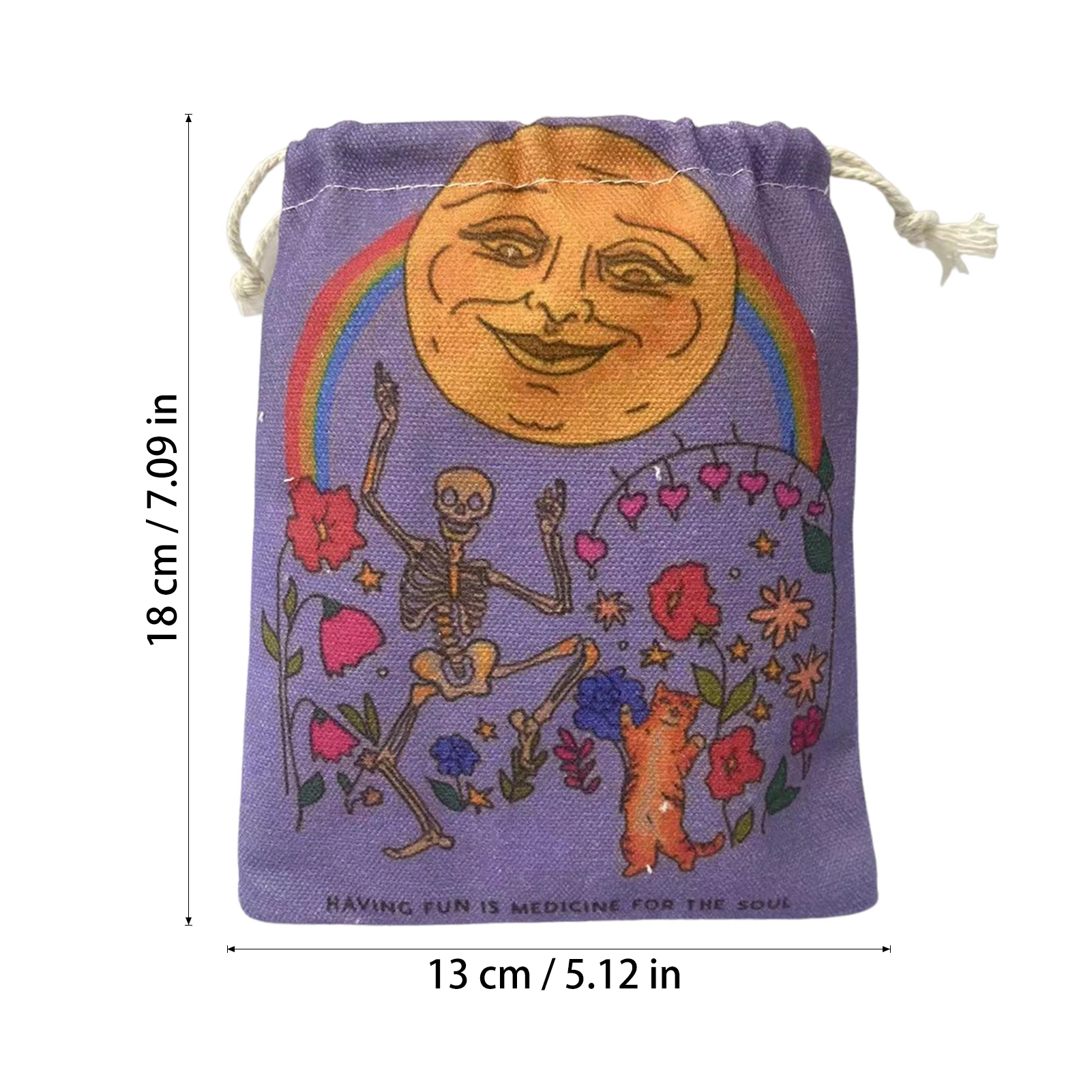 Double-sided Printed Tarots Storage Bag Oracle Card Witch Divination Accessories Game Cards Ta-rots Cards Drawstring Package