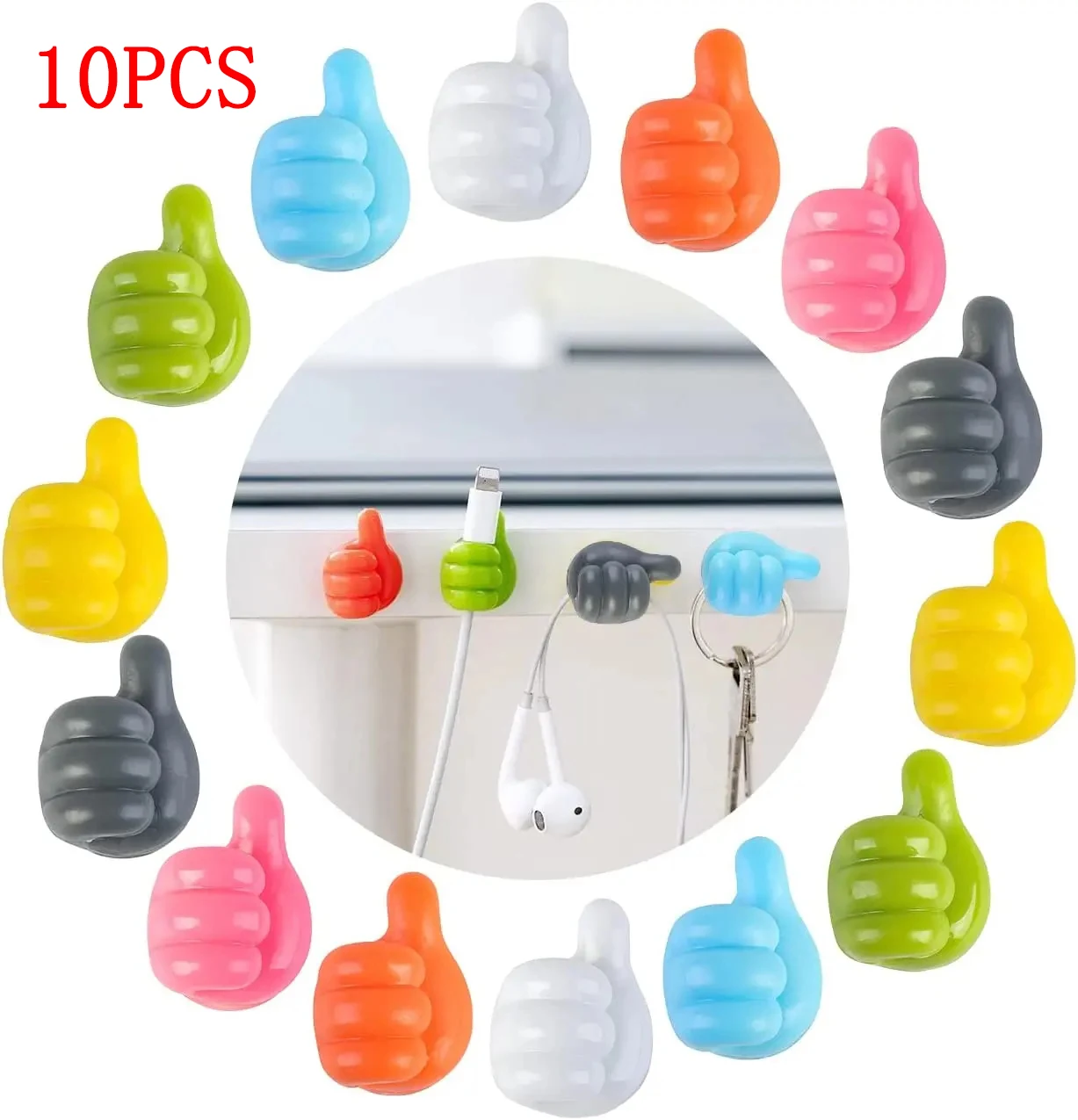 10Pcs Thumb Mini Cable Organizer Silicone USB Management Clips Desktop Wire Manager Cord Holder For Earphone Mouse Bobbin Winder