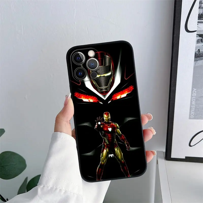 Ironman Marvel Iron-Man Phone Case for iPhone 11 15 Pro Max Case Coque 14 Plus 13 Pro 12 Mini 11 X XR 7 8 SE 2020 TPU Soft Cover