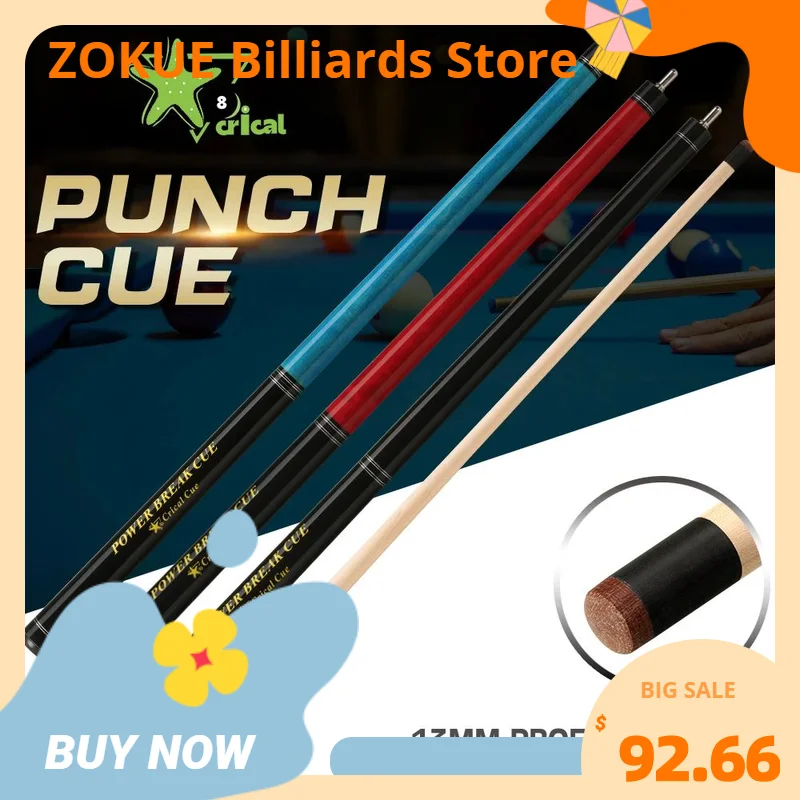 

Crical Billiards Punch Cue 138cm 13.5mm Tip Hard Tecnologia Maple Shaft Jump Stick with Gifts Technology Professional Cue