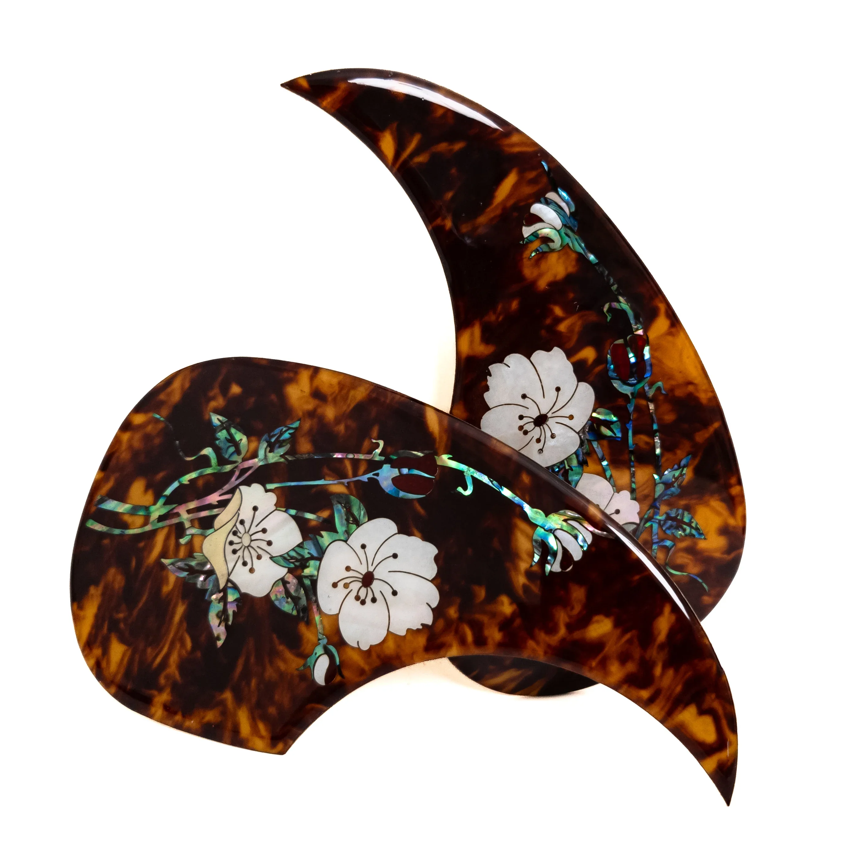 Yumiya Acoustic Guitar Abalone Shell Pickguard for D45 or 41-42 Inch Guitar – 2mm Thick,3M Backing – Left/Right/Pair Options