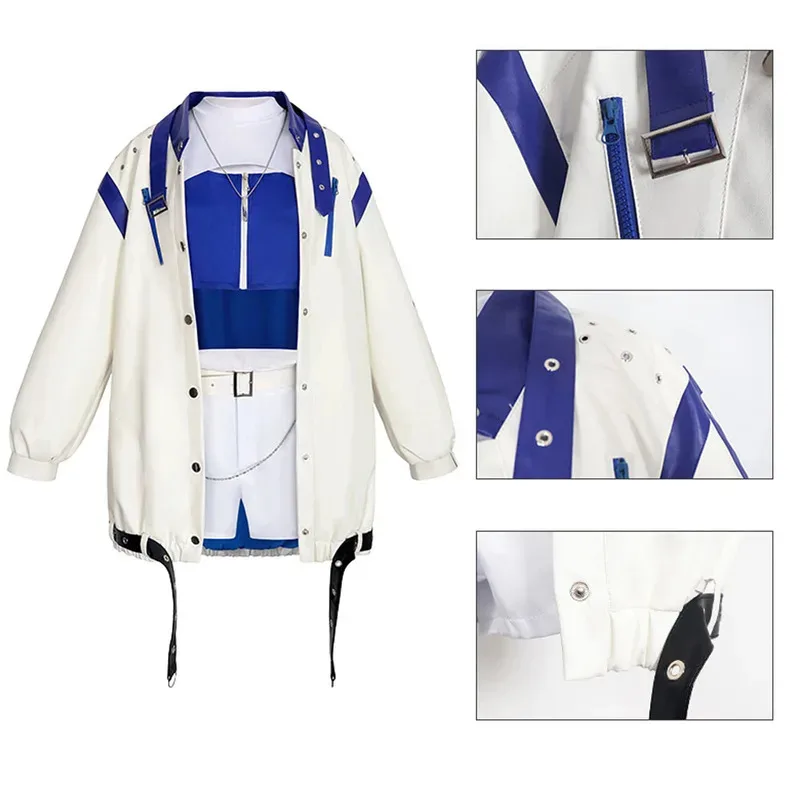 AIAI 2025New Azusawa Kohane Cosplay Costume Wig Game Project Sekai Blue and White Fancy Party Suit Halloween Uniforms