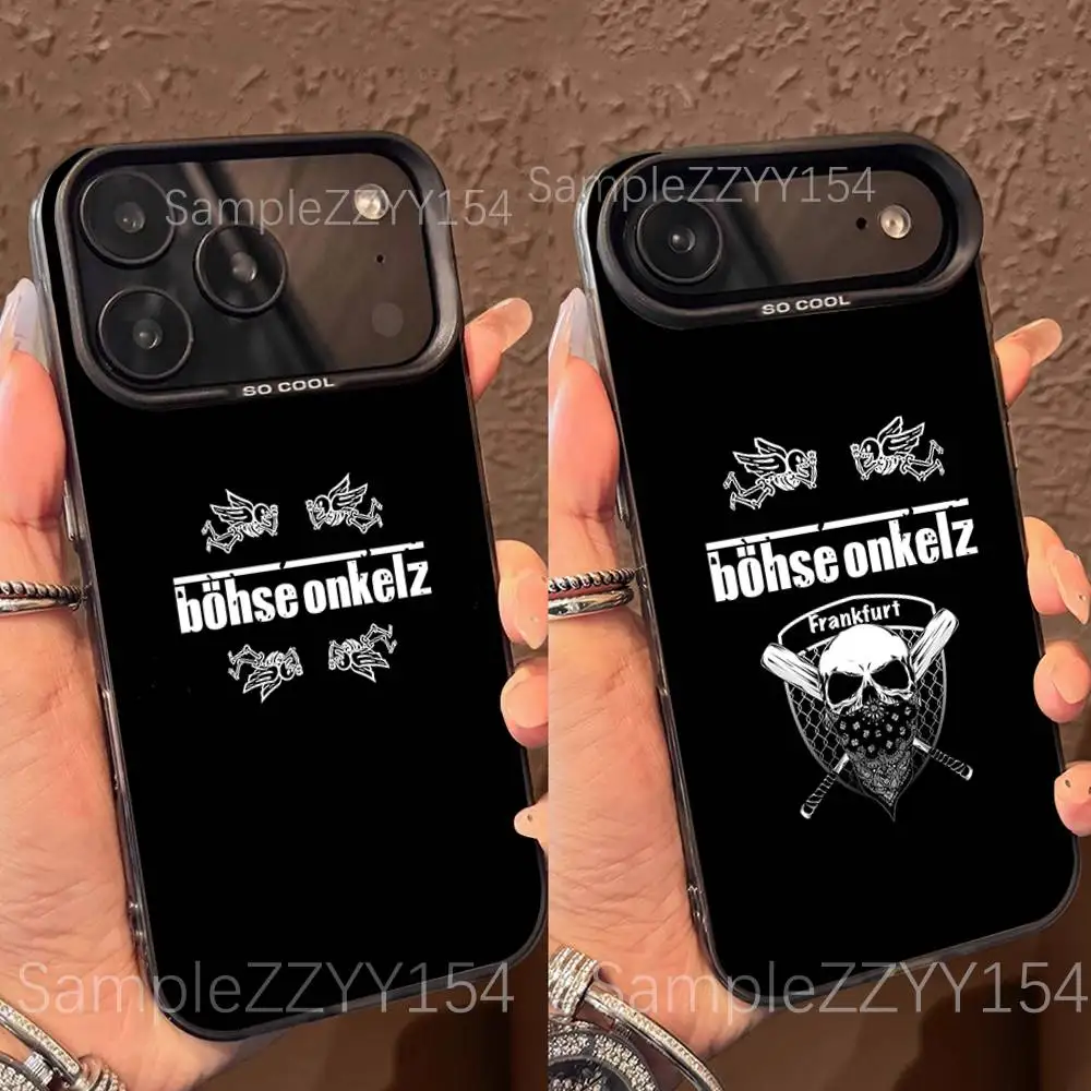 

B-Bohse O-Onkelz Band Phone Case For IPhone 15,16,17,13,14,11,12,Pro,Max,Plus,E,Air,Mini Gray Matte Shockproof Back Cover