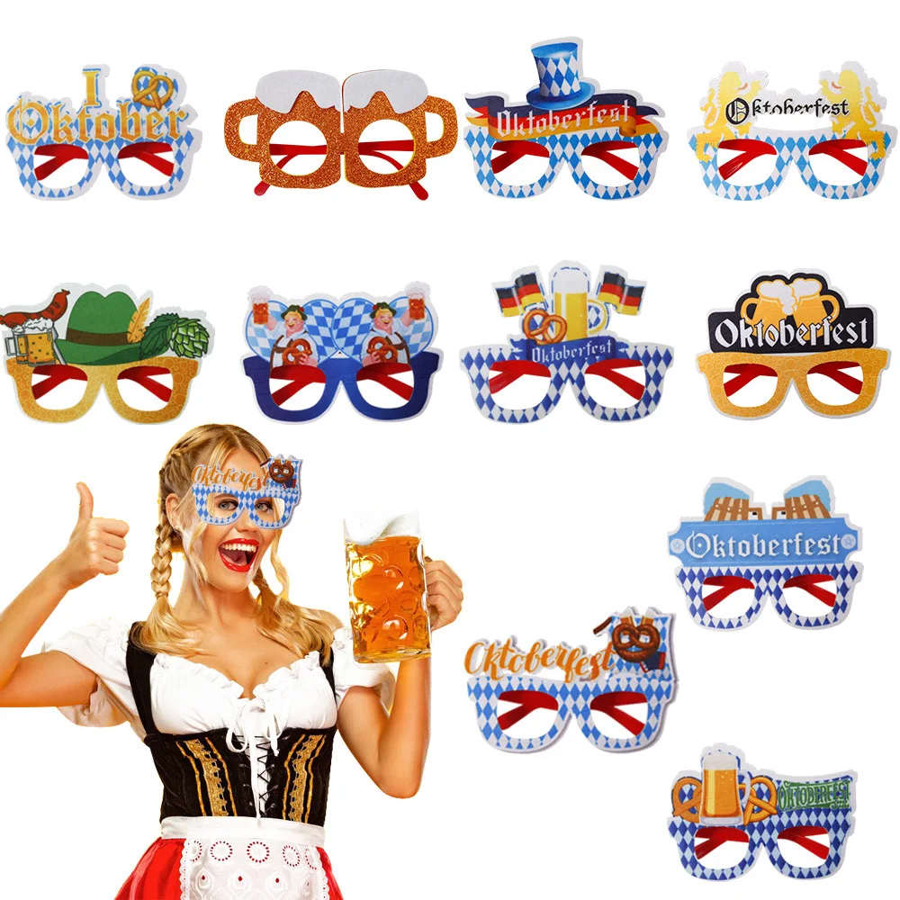 Oktoberfest party dance beer mug glasses photo prop makeup prop carnival decoration Carnival Glasses Event Decoration Supplies