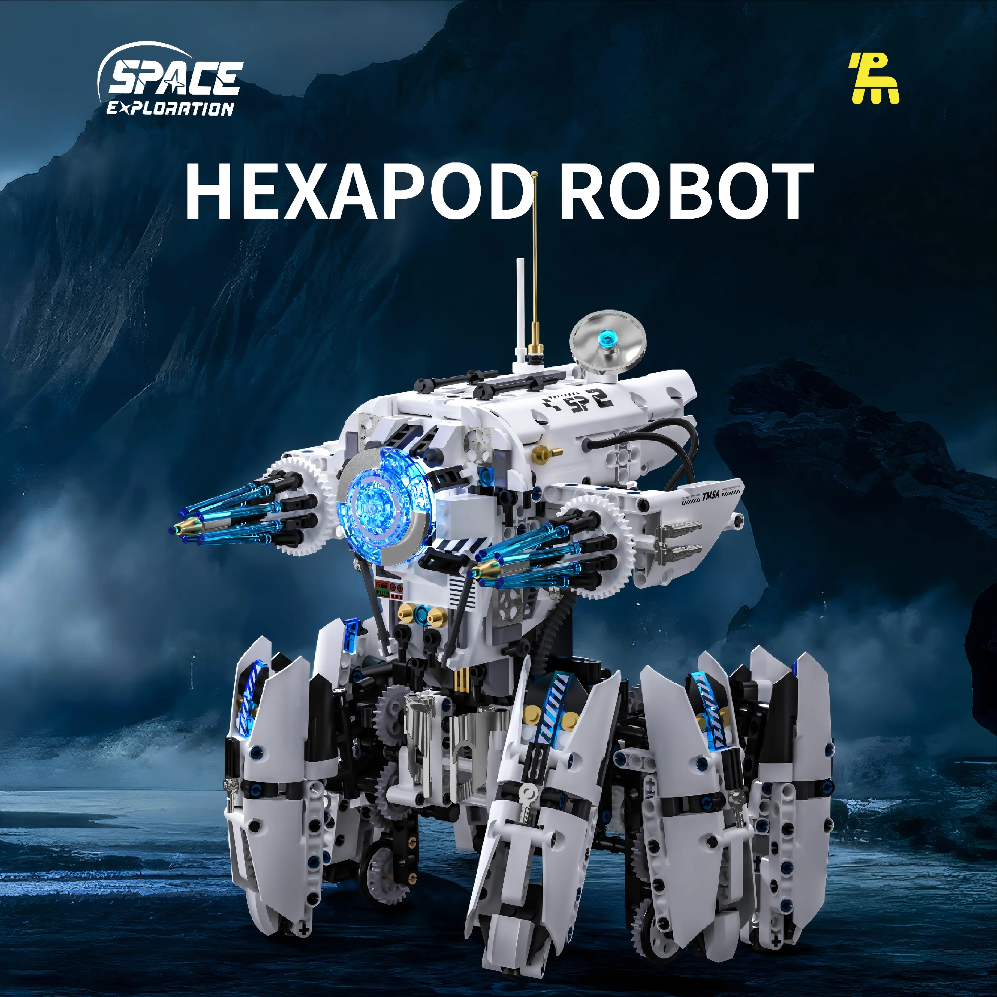 Programmable Hexapod Robot Technic Building Kit, STEM Sci-Fi War Machine Six-Legged Robot with Dual Control, App & Remote Contro