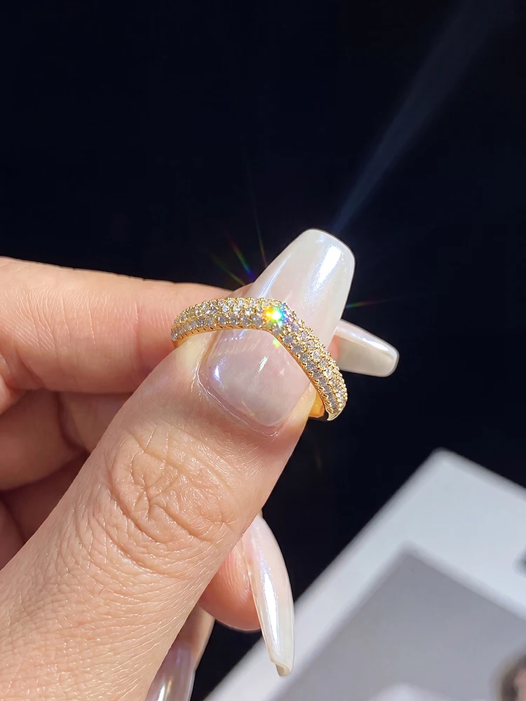Women's Moissanite Diamond V-Shaped Ring, Anniversary Gift