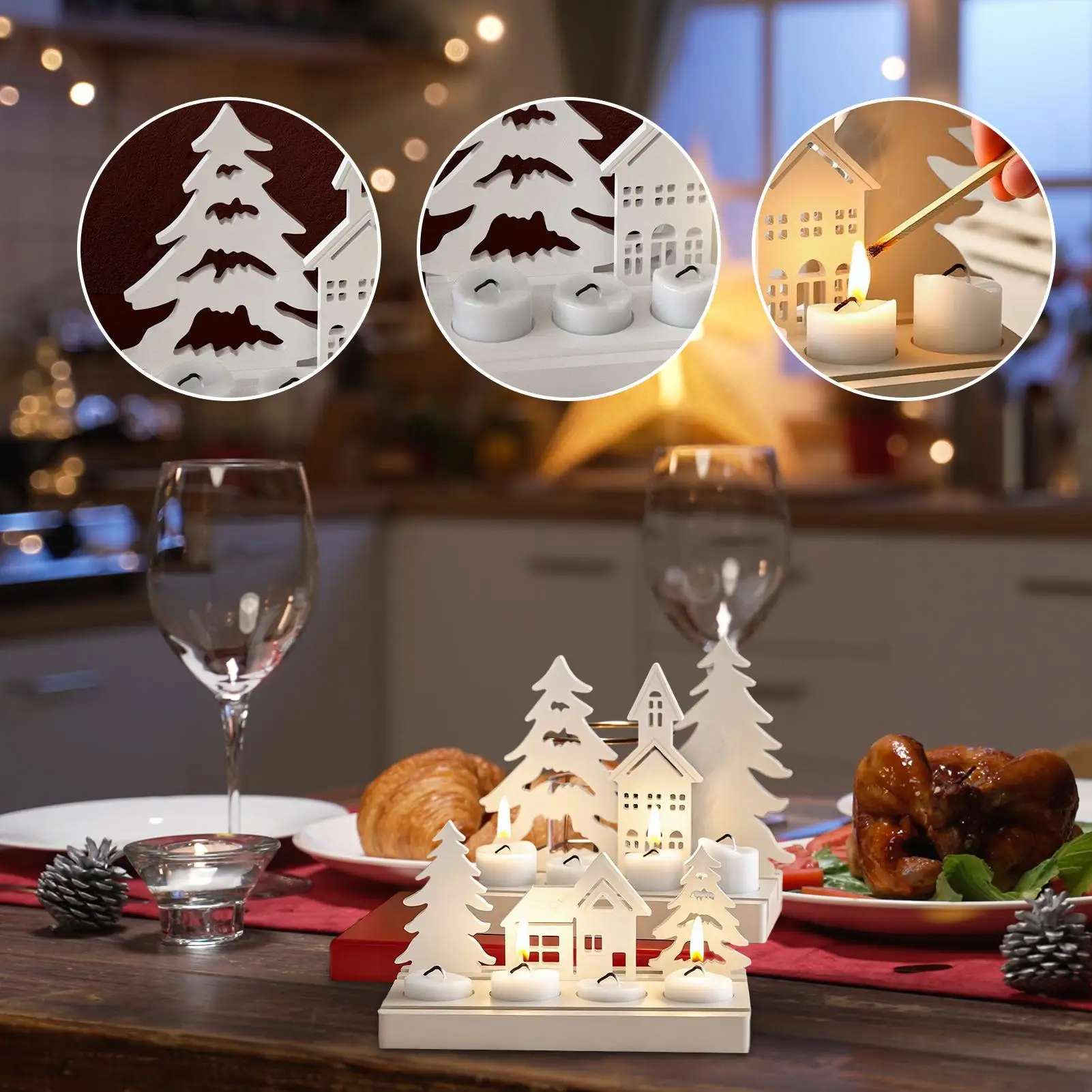 

Форма для подсвечника, ароматическая форма для рождественской елки, дома, силиконовая форма для рукоделия, легкосъемная форма для эпоксидной смолы, гипсовая свеча