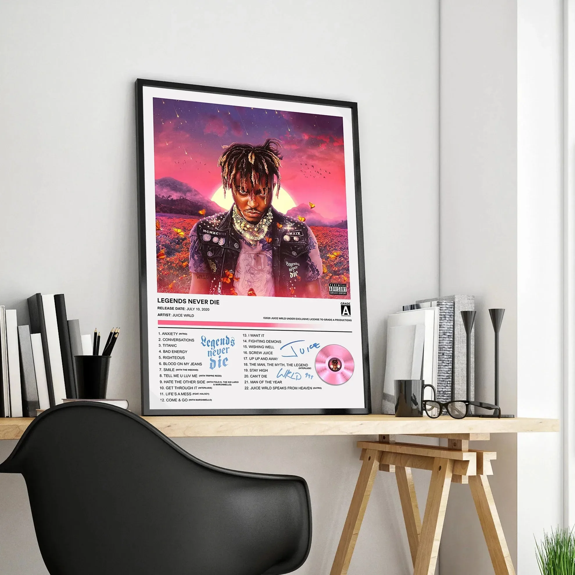 Canvas Painting Poster Wall Art Pop Hip Hop Rapper Juice WRLD All Album Poster Set Music Future 999 Fighting Demons Comic