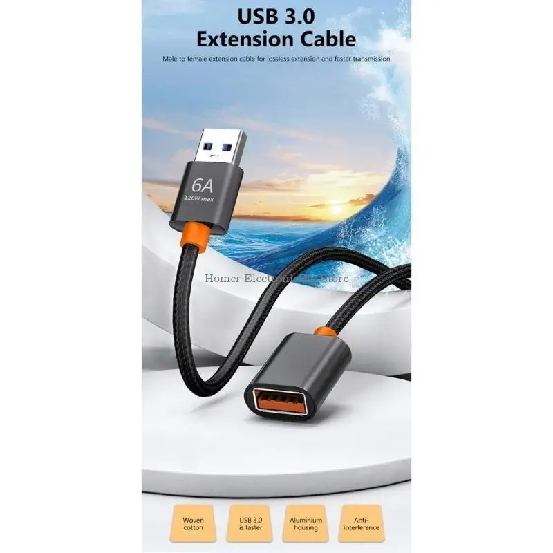 USB to USB Extension Cable Male to Female Fast Data Cable for Computer