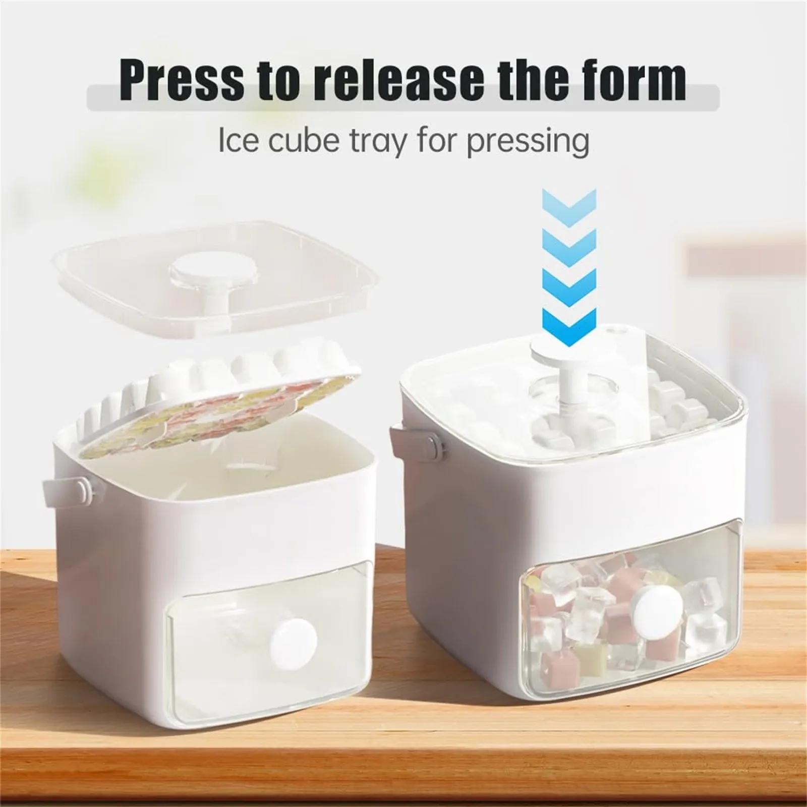 

Поднос для льда с крышкой и силиконовой формочкой для замораживания напитков дома или бара