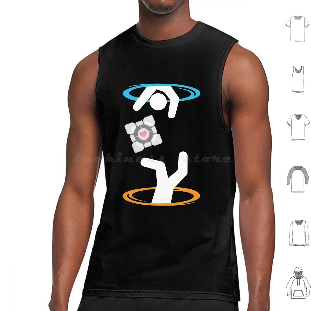 Don _ T Lose The Cube ( Transparent ) Portal Tank Tops Print Cotton Portal Aperture Portal 2 Aperture Science