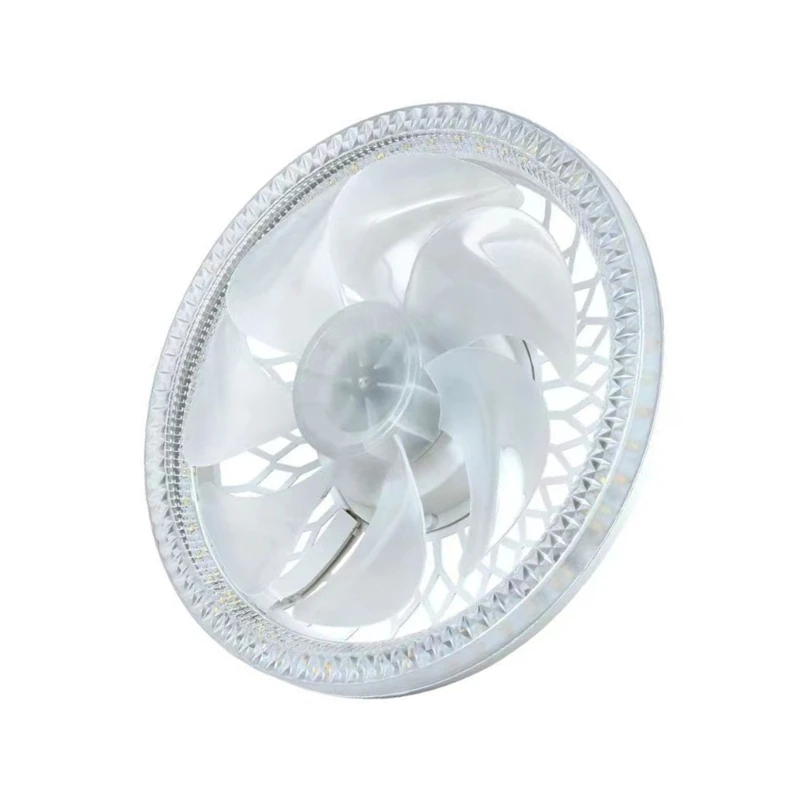 Lámpara ventilador techo inteligente 45W con velocidades ajustables para salas estar Luz ventilador control en