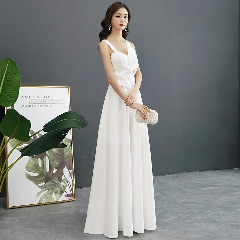 فستان سهرة طويل نسائي صيفي جديد، مزاج عصري وأنيق، فستان مضيف الاجتماع السنوي للولائم الراقية