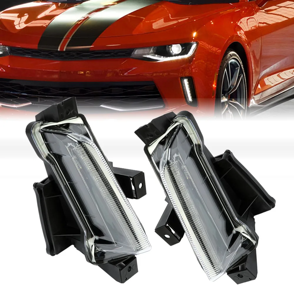 Car DRL Fog Lights For Chevrolet Camaro Led Daytime Running Lamp Turn Signal Lights For Chevy Camaro ZL1 RS 1LT 2016 2017 2018