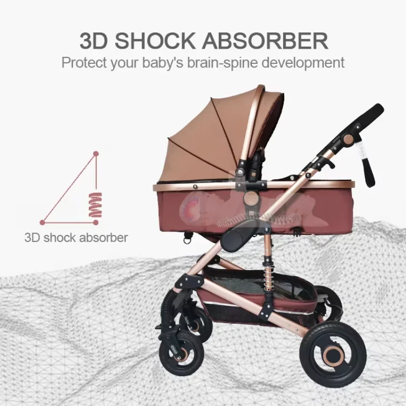 Poussette de luxe pour bébé, système de voyage pour nouveau-né