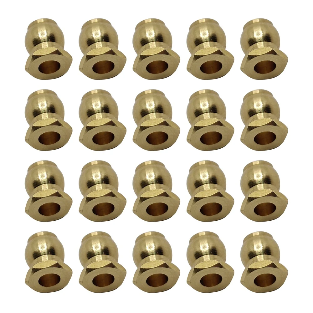 20Pcs M3 Link Rod Brass Ball Head Bearing Ends Joint Bolt Spare Parts for 1/10 1/8 RC Crawler Off-Road Car Accessories