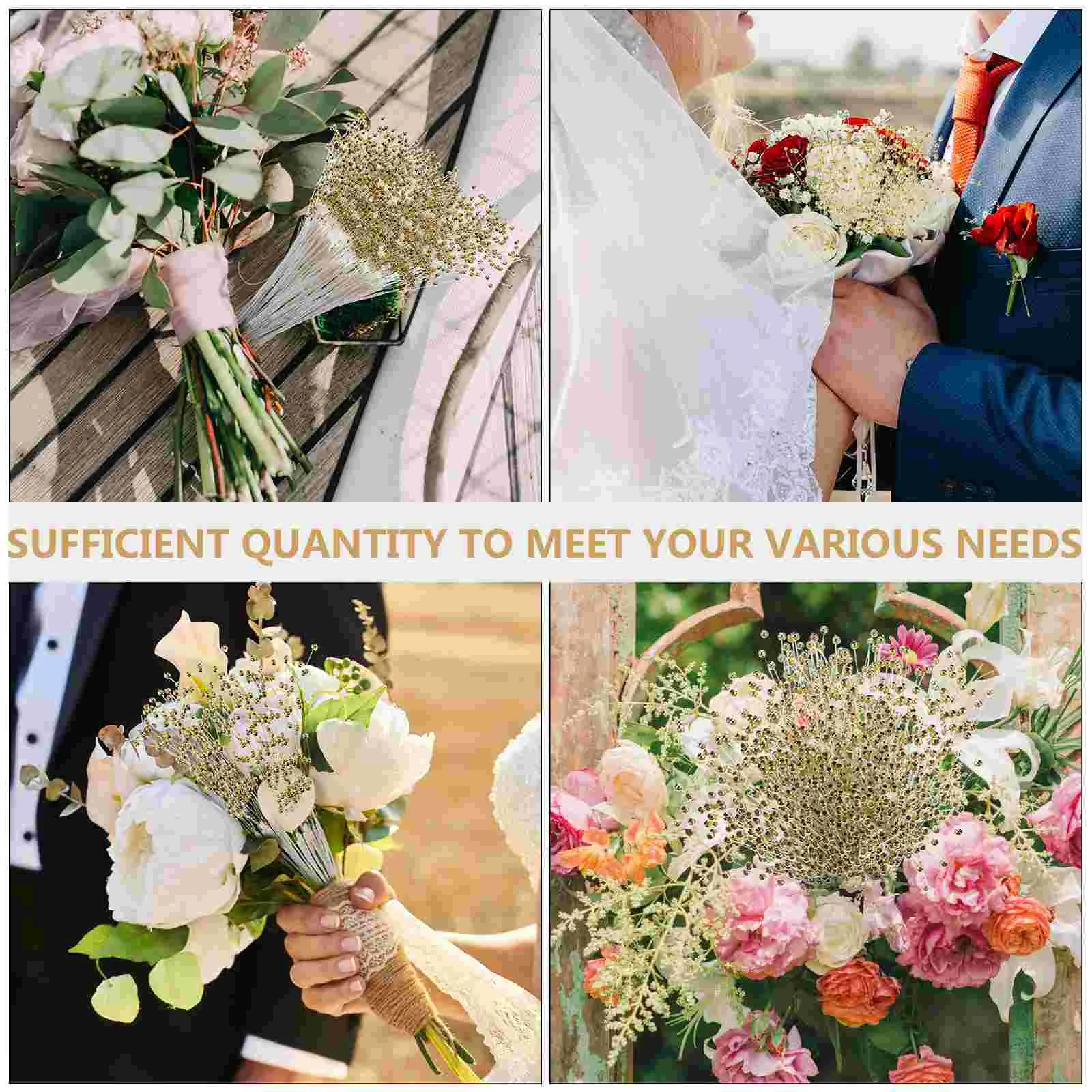  100 PCS Decorative String of Pearls Rhinestone Veil Body Chain Flower Garland Bride