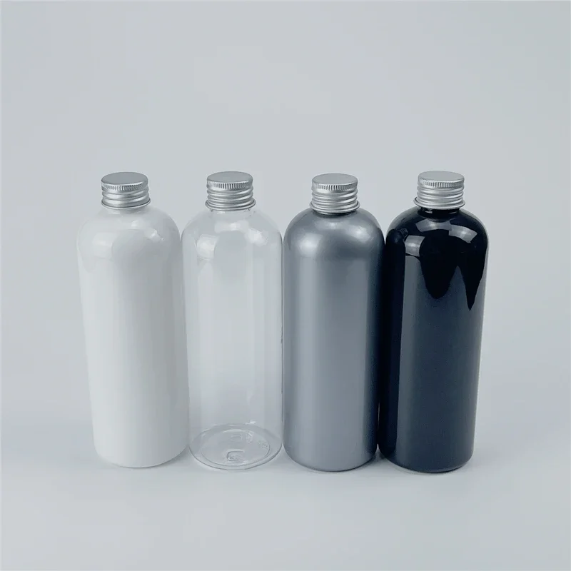 

300ml 20pcs Empty Aluminum Screw Cap Cosmetic Plastic Bottles Personal Care Refillable Bottle For Toner Lotion Shampoo Oil Water