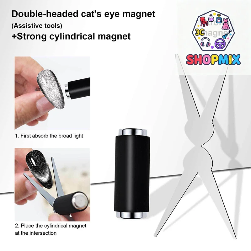 

Многофункциональная магнитная палочка для ногтей «кошачий глаз», сверхсильный гель-лак, магнитная ручка, цилиндр, магнитный магнит «кошачий глаз», железный лист