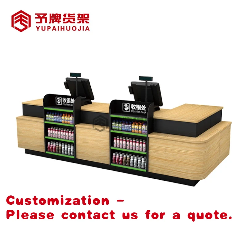 

Customize.Convenience Store Simple Wood StyleShop Equipment Supermarket Cashier Table Checkout Counter