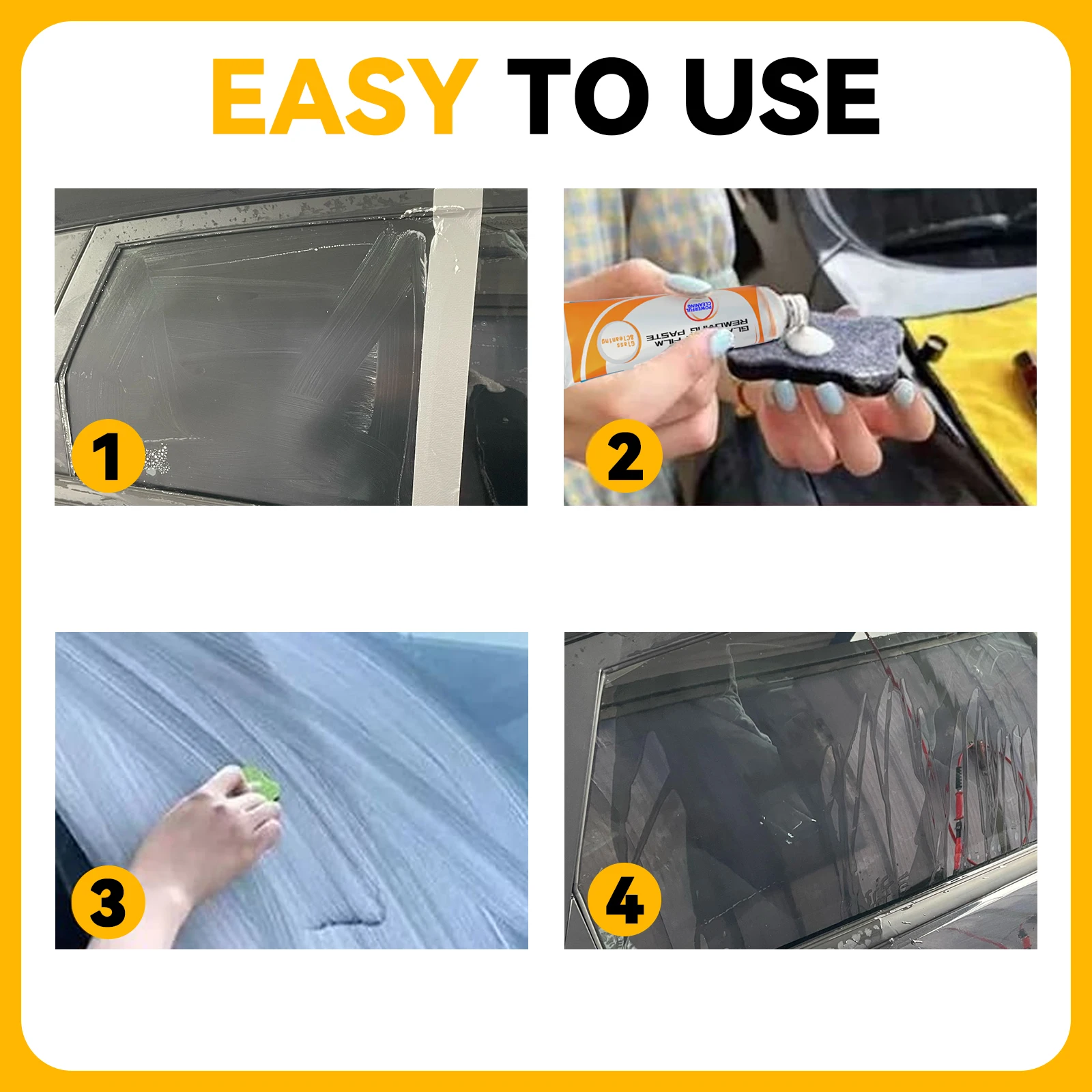 Car Glass Oil Film Removing Paste Deep Cleaning Polishing Glass Cleaner for Auto Windshield Home Streak-Free Shine Glass Cleaner