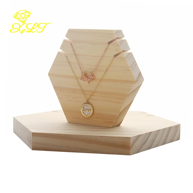 Hexagon Wooden Necklace Jewelry Rack Storage Board Hanging Necklace Display Rack Pendant Holder Jewelry Rack Jewelry Organizer