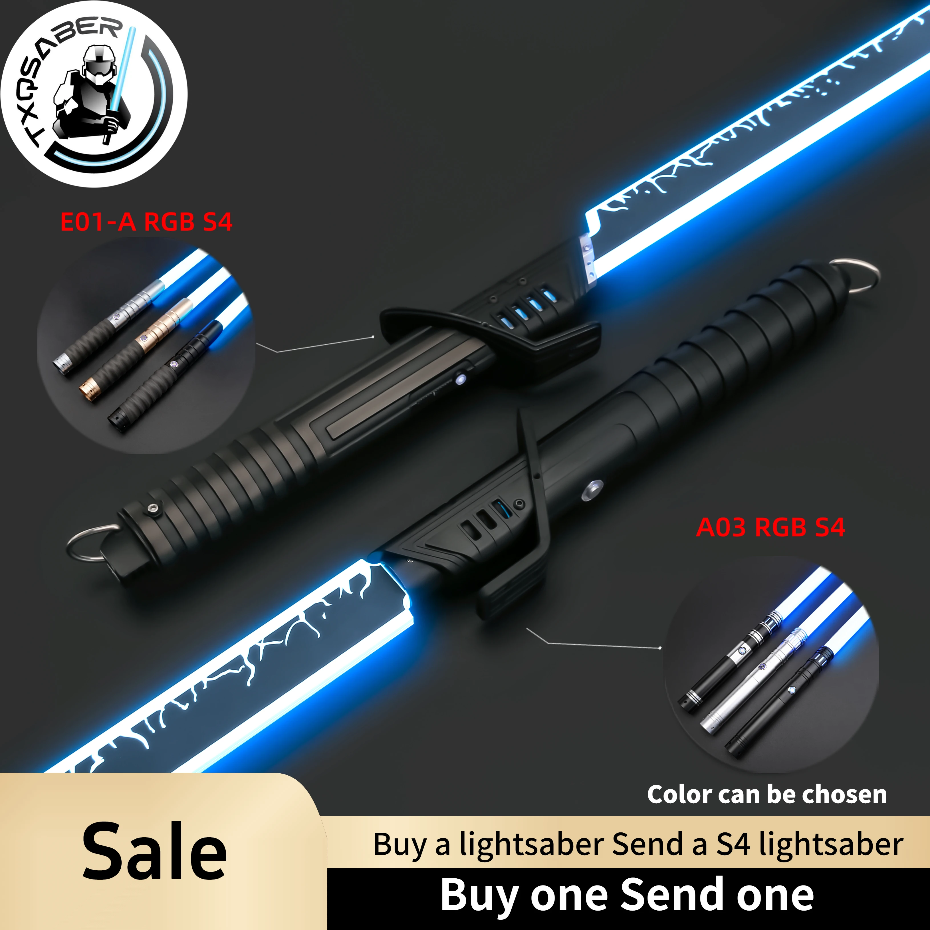 

TXQSABER Replica Lightsaber Dark Saber SD RGB Neo Pixel Laser Sword Smooth Swing FOC Blaster Light Sword Toys Cosplay for Adult