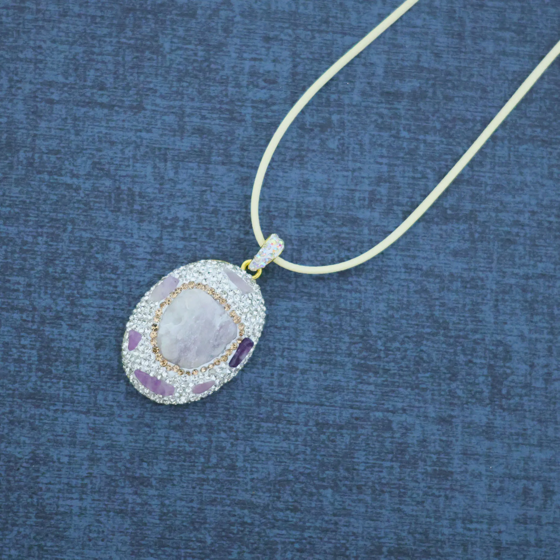 DIY accessories New plum blossom tourmaline amethyst clay inlay three-piece set, retro new Chinese handmade design jewelry manuf