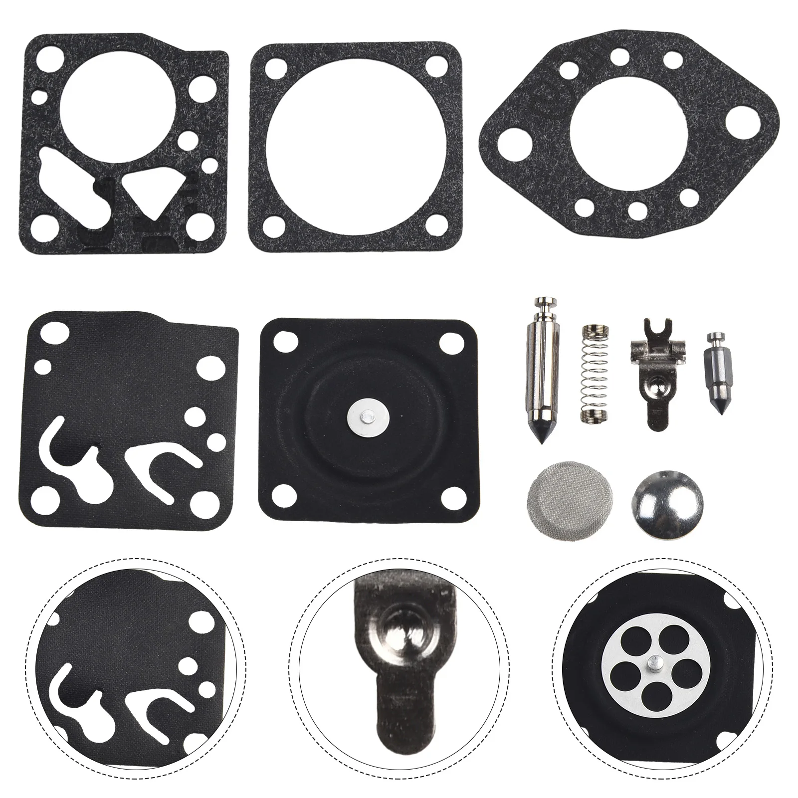 1Set Carburetor Gaskets Kit For Tillotson RK-14HU 15HU DG-2HU For Dolmar110 Garden Power Tools Carburetor Seal Membrane Kit Part