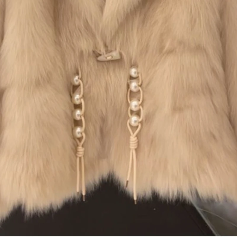Women's Fall Winter Tops Coat Little Fragrance Faux Fur Outerwear Design Luxury Brand Simple Fashion Comfortable Eco-friendly