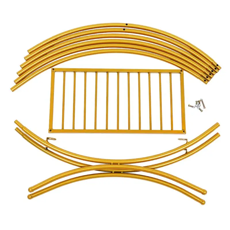 Ouro e prata duplo círculo casamento arco Rack, bolo Display Stand, balões e flor titular, fundo