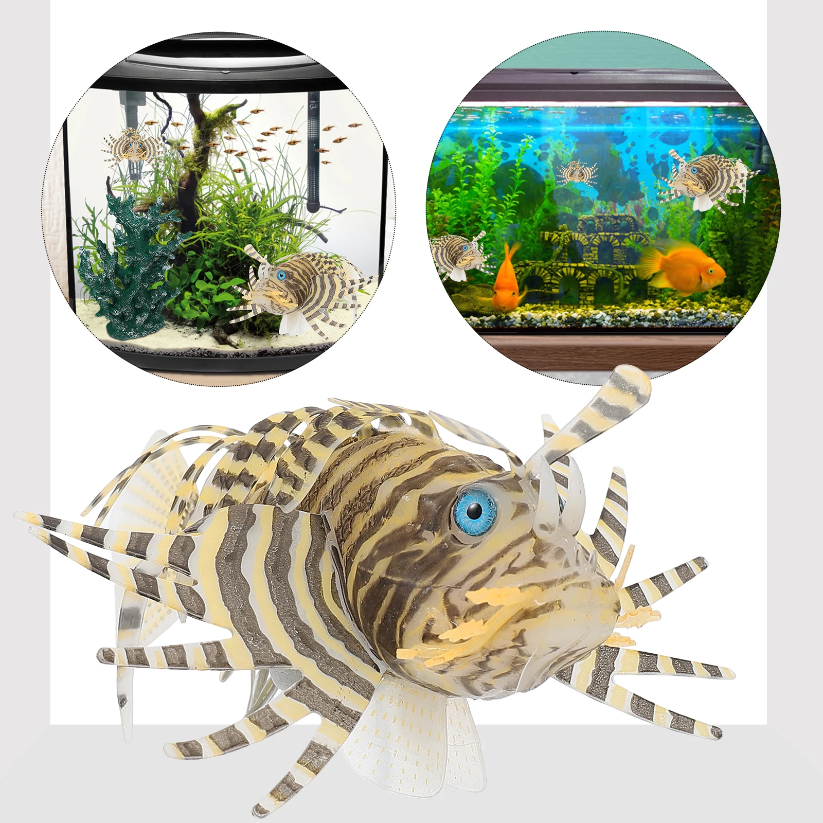 

Fish Aquarium Decor Silicone Decorations Tank Artificial Ornament Animal Cartoon