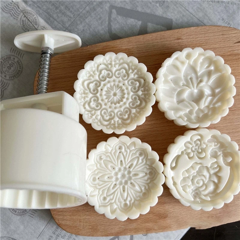 150g/200g Flower Shape Pastry Moulds Mooncake Mold Mooncake Mould Hand Pressure Tool Plastic Material Baking Accessories