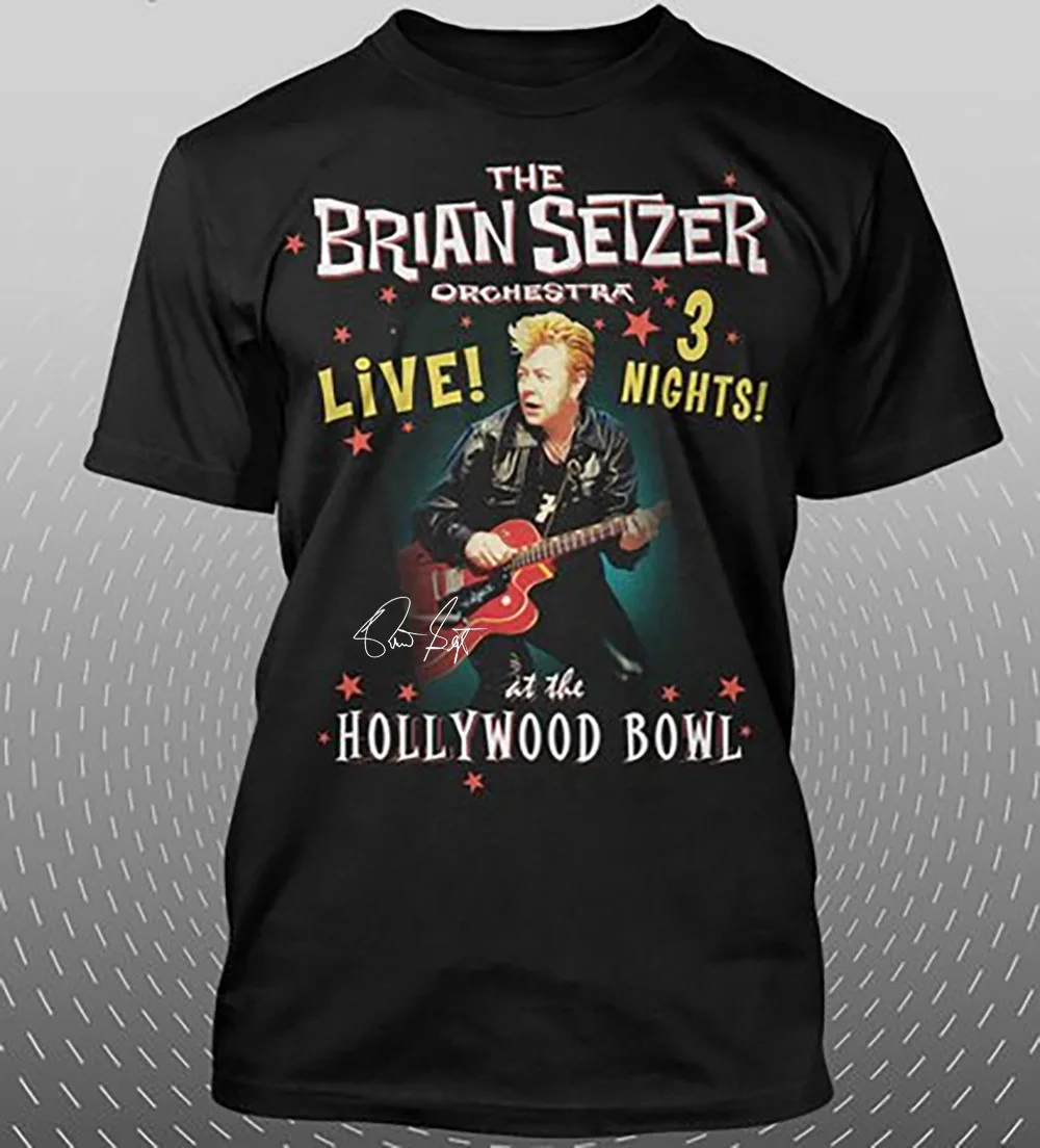 Brian Setzer Band Short Sleeve Black S-2345XL T-shirt 3A1056